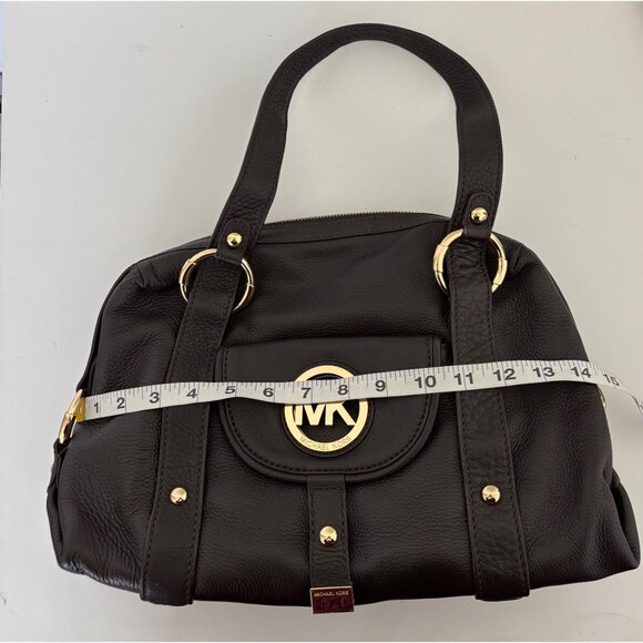 Michael Kors Brown Pebbled Leather Bag Gold Hardware Quiet Luxury Old Money - Picture 4 of 13